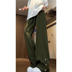抖音品质潮流双色透气冰丝排扣宽松休闲裤B315-K24137-特p35控68，男装休闲裤，电商B315