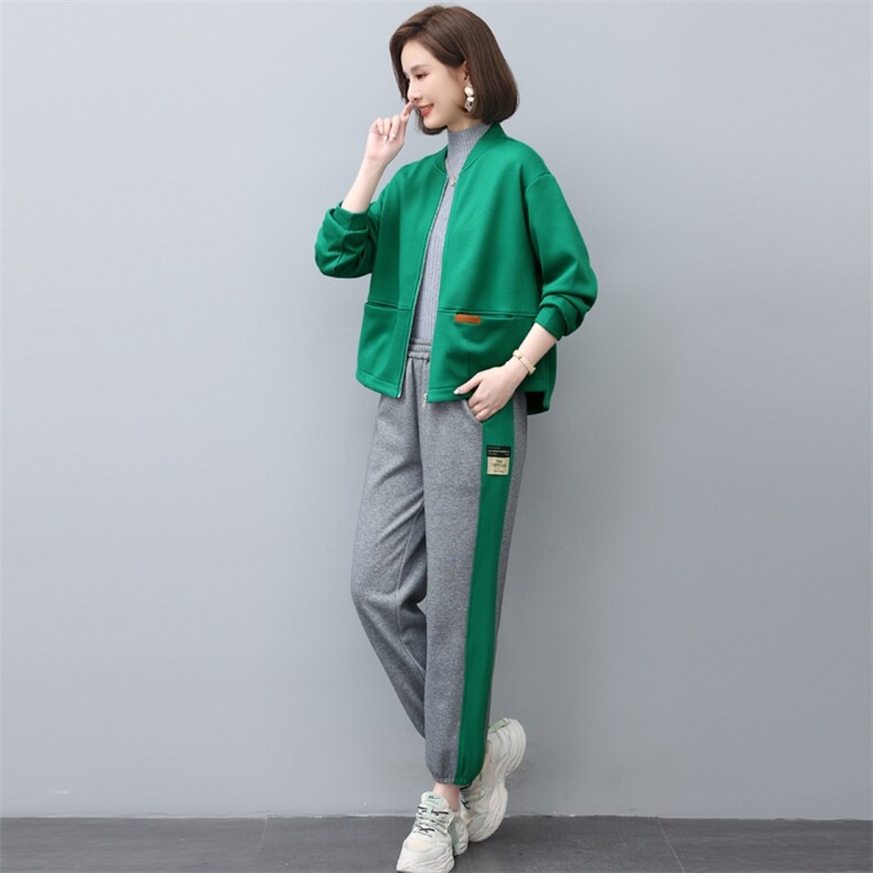 2022冬季新款时尚休闲加绒套装女宽松显瘦保暖两件套,女装套装/套裙,依恋蒂丝