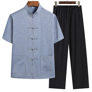 风唐装男中式汉服长袖外套中老年人夏季薄款套装SFT9788-P90，男装民族服装，星座1105-3