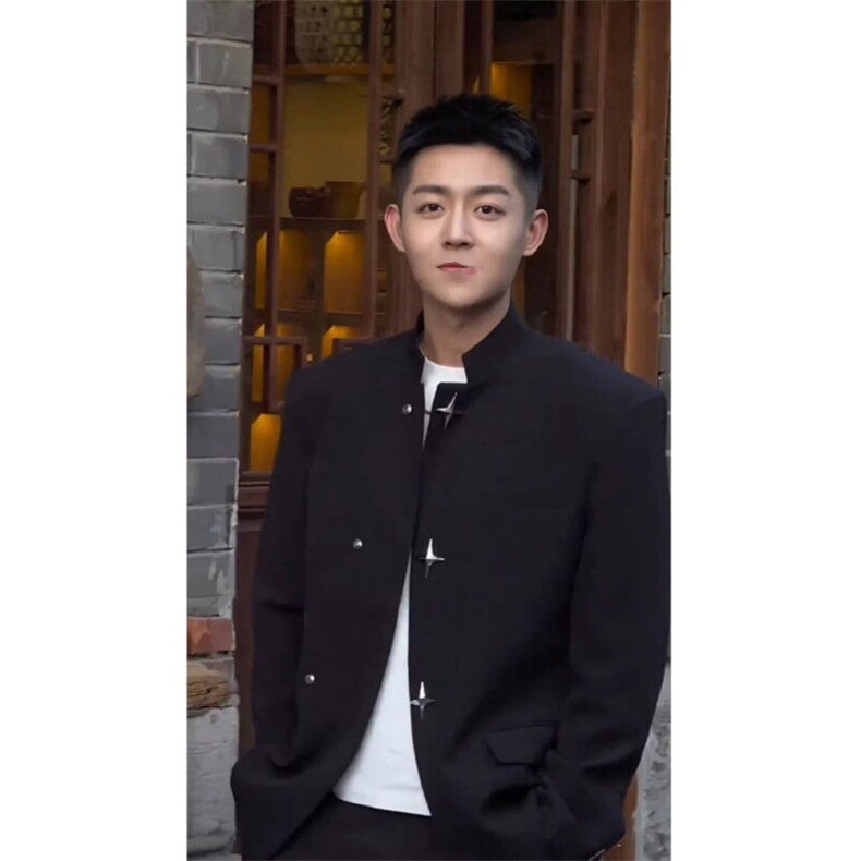 2026春款男立领中山装立领西服十字架扣风西装外套J126P65,男装夹克,星座1013-1