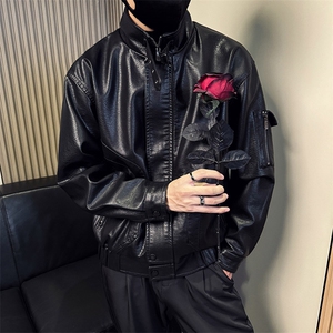 秋季新款拉链口袋机车皮衣男   A368-P5812-P158图片