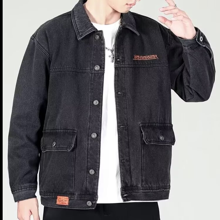 1506-1/GG100/P54牛仔外套男春秋季日系潮流百搭宽松大码男士休闲,男装工装外套,星座1506A