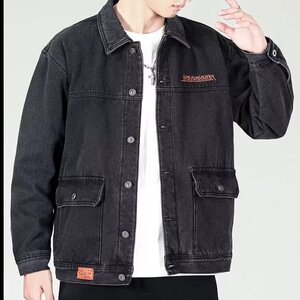 1506-1/GG100/P54牛仔外套男春秋季日系潮流百搭宽松大码男士休闲图片