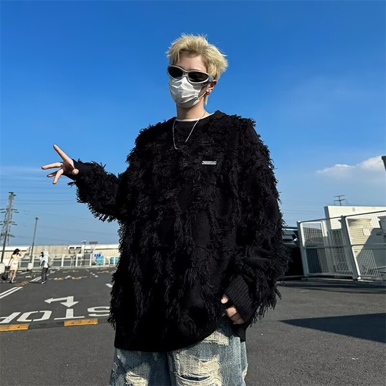 针织衫毛衣男女韩版潮流宽松百搭个性帅2024秋冬ins外套MZ439-P48图片