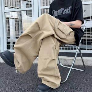 DF02-P63美式复古纯色工装裤男款潮流高街冲锋裤休闲百搭长裤潮图片