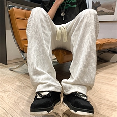 2026秋季新款冰丝高级肌理感拖地长裤男阔腿休闲裤XK66323-P45，男装休闲裤，电商A042