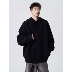 网图M2837-特P60高街纯色连帽针织衫男款冬季美式连帽毛衣，男装针织衫/毛衣，电商D310B