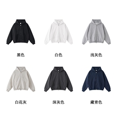 480G重磅加绒硬挺boxy男女秋冬美式高街结构双拉链开衫卫衣厚外套，女装短外套，电商A486-1