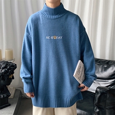M18090-P45加绒款-P65半高领毛衣男士大码针织衫男毛线衣男线衫，男装针织衫/毛衣，电商A040