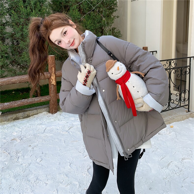 【新款现货】韩系撞色羽绒服充绒量90192-672P295K428，女装羽绒服，浙宝192（原082）