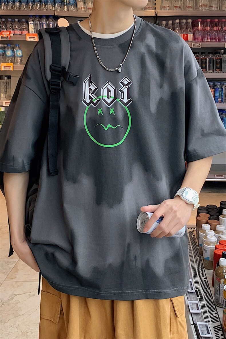 夏装青少年渐变潮牌纯棉T恤短袖男女创意印花半袖1599-P45控价68,男装T恤,电商A441-1