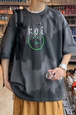夏装青少年渐变潮牌纯棉T恤短袖男女创意印花半袖1599-P45控价68，男装T恤，电商A441-1