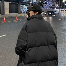 港风夜景冬款字母印花宽松休闲立领棉服A247-MY2091特批65控98，男装棉衣，电商A247