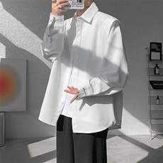 8XL-M春夏假两件衬衫长袖大码痞帅高级感衬衣垂感外套CS9005/P60，男装衬衫，电商B238