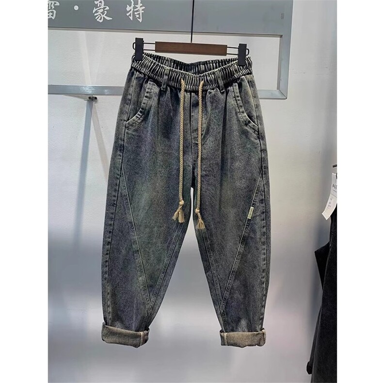 1506-1/KT10201/P51美式复古水洗宽松牛仔裤男款秋季潮牌锥形萝裤图片