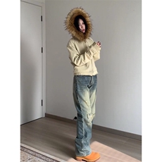 【有货】3335CC-特P85可拆卸毛领连帽开衫卫衣修身短款外套，男装卫衣，星座1007（原301D）