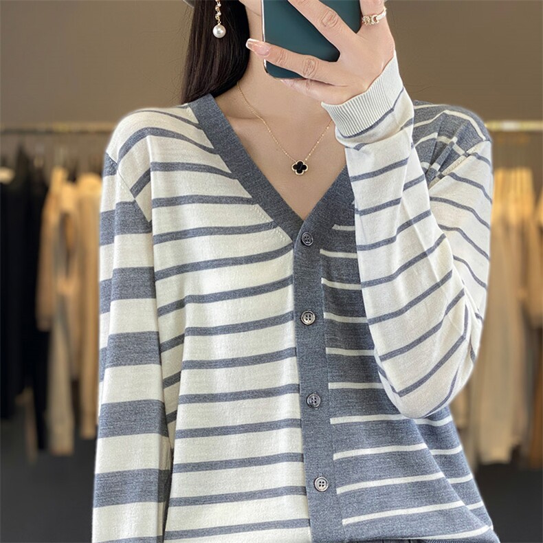 开衫女薄款外搭披肩2024秋新款韩版宽松羊毛衫短款外穿,女装羊毛衫,琳华羊绒