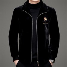 新款中青年男式翻领外套金貂绒保暖休闲夹克外套SNNJDR11807-P350,男装夹克,电商B212（原钱塘6029）