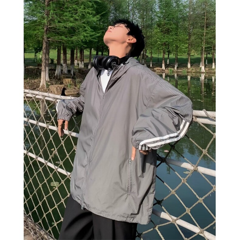 防晒衣男女夏季防晒真抽绳轻薄户外休闲皮肤衣外套潮W9311,男装防晒衣,星座1116A-1（原606A）
