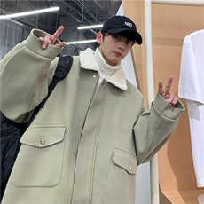 TP98N58毛呢羊羔毛棉服加绒加厚OVERSIZE韩版宽松上衣外套，男装棉衣，电商A170