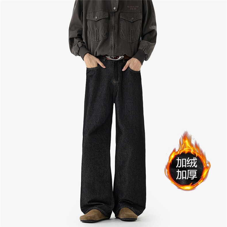 原牛加绒加厚牛仔裤直筒KZ812-常规39加绒49，男装牛仔裤，电商B342