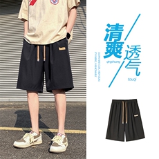 时尚带标百搭宽松冰丝薄款五分运动短裤DK513特批17，男装休闲裤，星座718-1