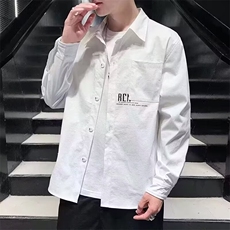 长袖衬衫男士春秋新款休闲帅气上衣外套潮流时尚青年薄款男装衬衣，男装衬衫，星座1210-1
