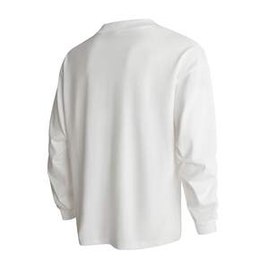 抖音得物高品质 秋冬美式高街重磅辑明线纹理双纱纯棉长袖T恤W112图片