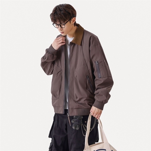 美式飞行员夹克男款解构弯刀短款外套廓形翻领棒球服JK02557-P70图片