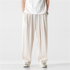 夏季日系哈伦裤男女宽松休闲裤港风直筒褶皱显瘦阔腿裤K141/P60，男装休闲裤，电商A221A