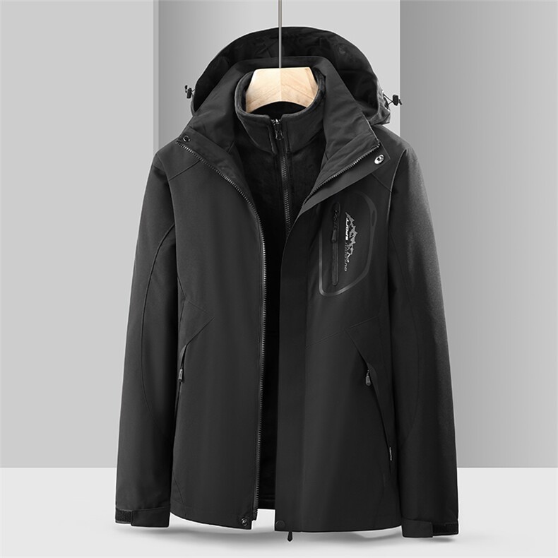 春秋冬三合一冲锋衣保暖连帽外套男女款防风户外服SZ1898-P150,男装夹克,星座1105-3