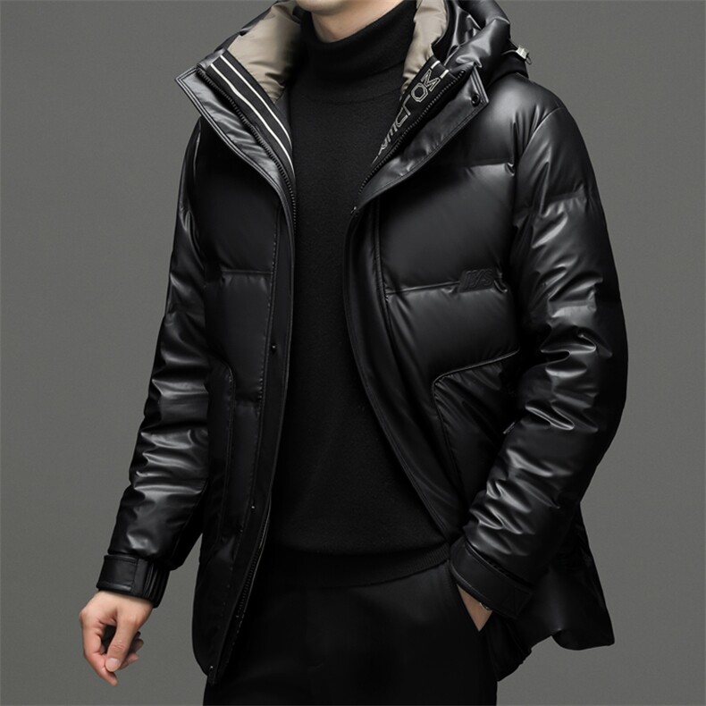 羽绒服男装冬季加厚保暖中年爸爸装上衣年男士商务休闲连帽外套,男装羽绒服,电商B212（原钱塘6029）