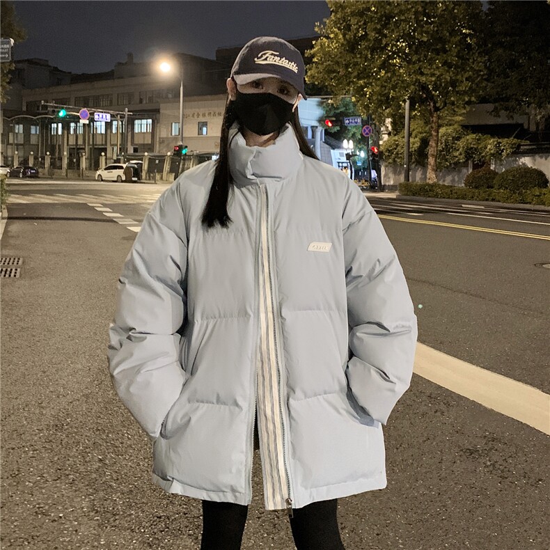 情侣装冬装港风织带棉服宽松棉衣休闲加厚外套男女G1106P118,男装棉衣,电商A339