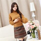 时尚宽松高领毛衣女秋冬新款加厚保暖针织衫百搭显瘦长袖上衣，女装针织衫/毛衣，婵米儿