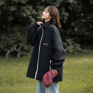 815A-MJ78622-58特 秋冬贴标立领服外套夹克潮牌冲锋衣服女图片