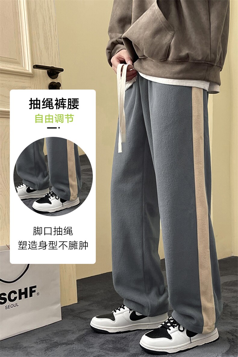 新款男百搭摇粒绒面料设计感百搭港风休闲裤CK2316-P50控78,男装休闲裤,星座717