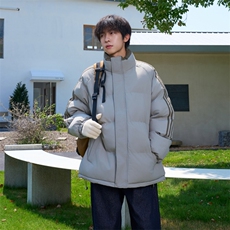 ！冬季条纹五防立领加绒加厚棉衣情侣撞色棉服外套MY7777-P68，男装棉衣，星座610B-1