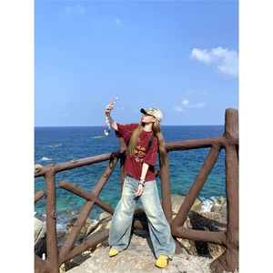新款短袖t恤男夏季韩版潮流简约半袖上衣港风宽松休闲潮牌体恤衫图片