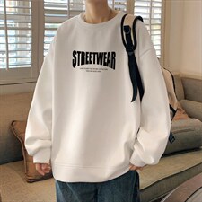 华夫格！2023秋季字母印花男士圆领卫衣百搭长袖HWY09P30，男装卫衣，电商B220