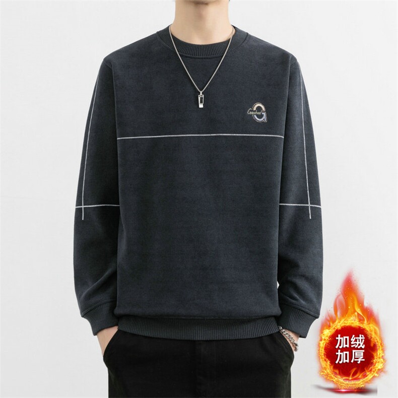 加绒毛衣男秋冬高品质男士休闲圆领大码针织一体绒毛衣6623-P56,男装针织衫/毛衣,星座310B-3
