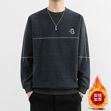 加绒毛衣男秋冬高品质男士休闲圆领大码针织一体绒毛衣6623-P56，男装针织衫/毛衣，星座310B-3