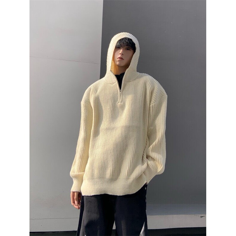 自家图现货！半拉链连帽毛衣外套慵懒高级针织衫RM26-P75/已注册，男装针织衫/毛衣，星座1005-4