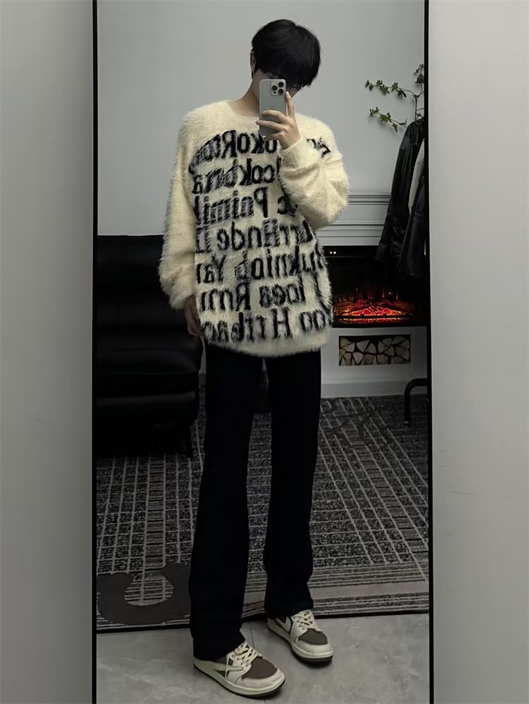 潮美式字母印花毛衣秋冬季街头Z8815-P55,男装针织衫/毛衣,星座1109-3