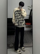 潮美式字母印花毛衣秋冬季街头Z8815-P55，男装针织衫/毛衣，星座1109-3