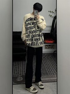 潮美式字母印花毛衣秋冬季街头Z8815-P55图片