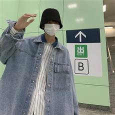 日系工装牛仔外套男士春季潮牌翻领夹克JK451P60，男装夹克，星座1116-2