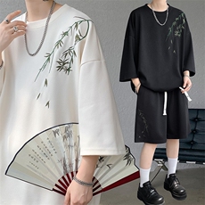 【深度库存】TZ2419-P60控78大码刺绣中式风套装~已注册图案，男装休闲套装，电商D232