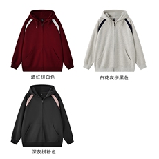 现货！全棉重磅400克潮牌休闲拼接撞色连帽卫衣RH117特p54，男装卫衣，四季星座610B