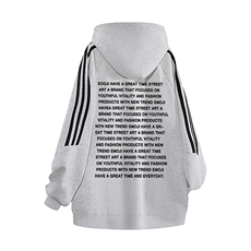 抖音得物品质480克全棉加绒织带连帽印花卫衣三条杠针织卫衣A0401，男装卫衣，电商A443