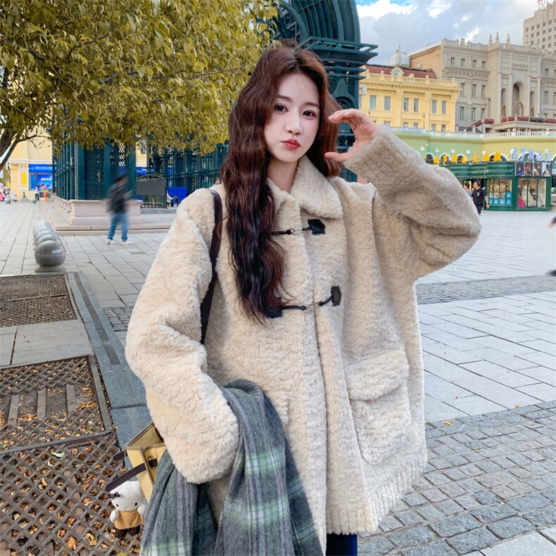 2C273-1022-P205-328复古保暖羊羔毛外套,女装棉衣/棉服,2C273